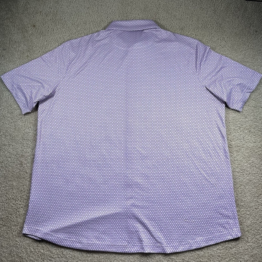 Johnston & Murphy Men's Performance Golf Polo Shirt 2XL Geometric Pattern EUC - Picture 6 of 7